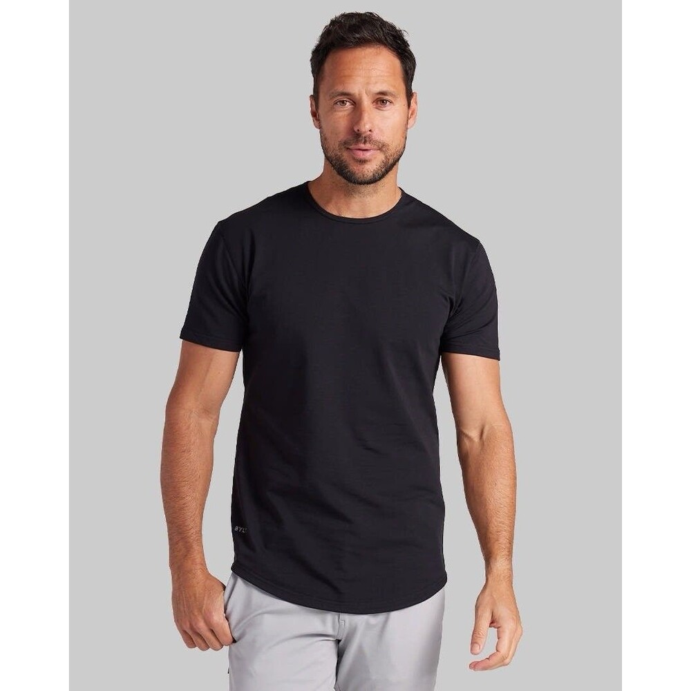 BYLT Premium Basics Lux Drop Cut T-Shirt Large Slim Fit Stretch Classic Smooth